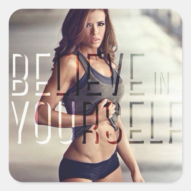 Motivaitonal Fitness Gym Square Sticker (Front)