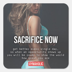 Motivaitonal Fitness Gym Square Sticker