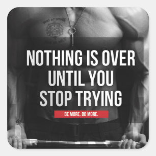 Motivaitonal Fitness Gym Square Sticker
