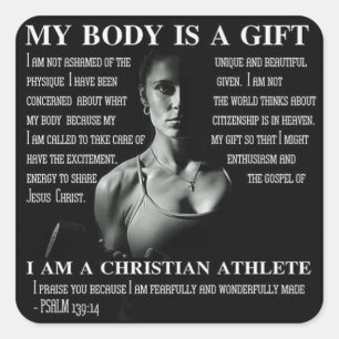 Motivaitonal Fitness Gym Square Sticker