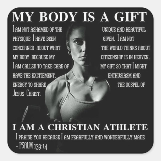 Motivaitonal Fitness Gym Square Sticker (Front)