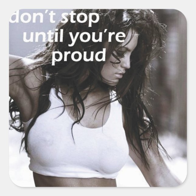 Motivaitonal Fitness Gym Square Sticker (Front)