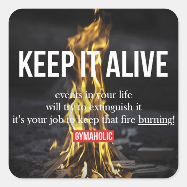 Motivaitonal Fitness Gym Square Sticker (Front)