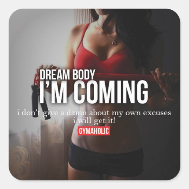 Motivaitonal Fitness Gym Square Sticker (Front)