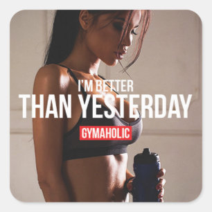 Motivaitonal Fitness Gym Square Sticker