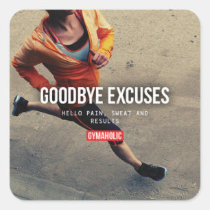 Motivaitonal Fitness Gym Square Sticker