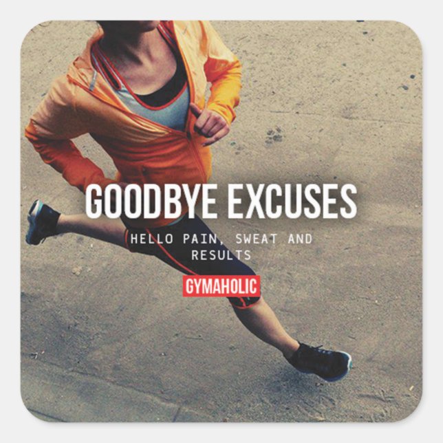 Motivaitonal Fitness Gym Square Sticker (Front)