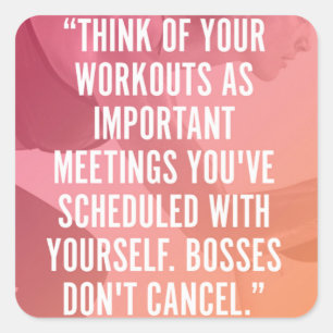 Motivaitonal Fitness Gym Square Sticker