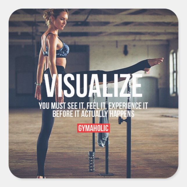 Motivaitonal Fitness Gym Square Sticker (Front)