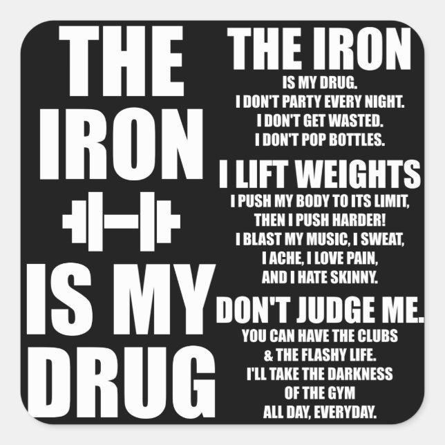 Motivaitonal Fitness Gym Square Sticker (Front)