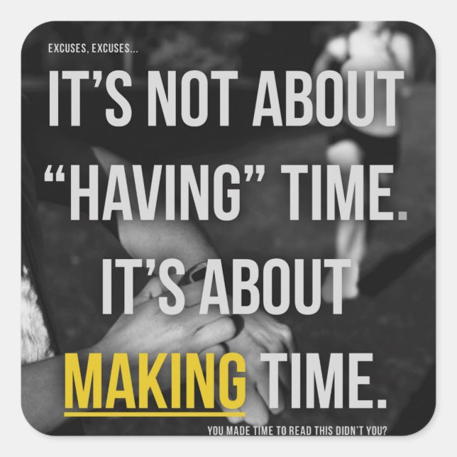 Motivaitonal Fitness Gym Square Sticker (Front)