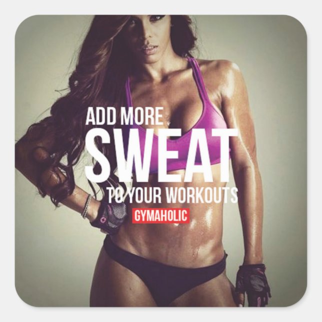 Motivaitonal Fitness Gym Square Sticker (Front)