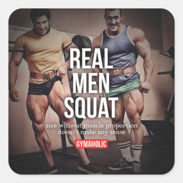 Motivaitonal Fitness Gym Square Sticker (Front)