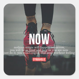 Motivaitonal Fitness Gym Square Sticker