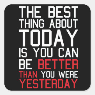 Motivaitonal Fitness Gym Square Sticker