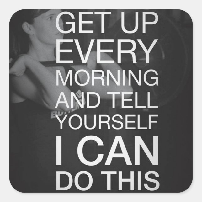 Motivaitonal Fitness Gym Square Sticker (Front)
