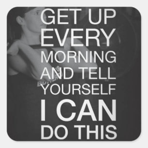 Motivaitonal Fitness Gym Square Sticker