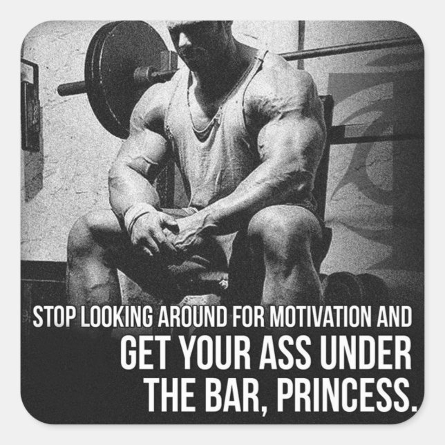 Motivaitonal Fitness Gym Square Sticker (Front)