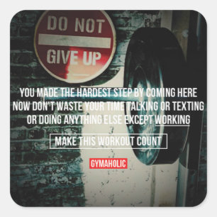 Motivaitonal Fitness Gym Square Sticker