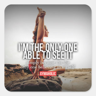 Motivaitonal Fitness Gym Square Sticker