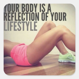 Motivaitonal Fitness Gym Square Sticker