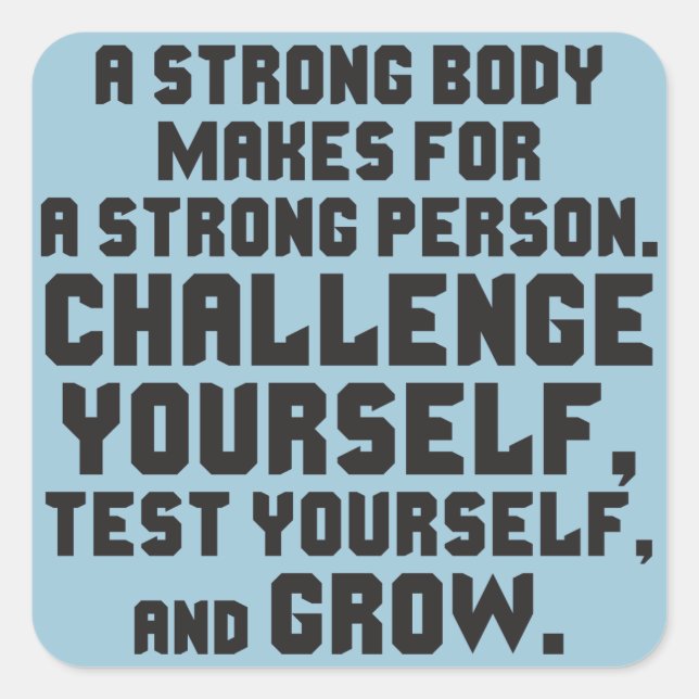 Motivaitonal Fitness Gym Square Sticker (Front)
