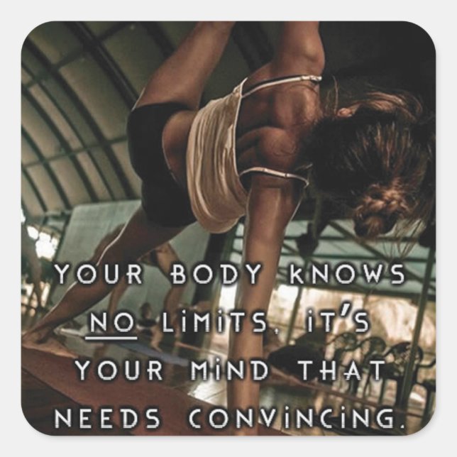 Motivaitonal Fitness Gym Square Sticker (Front)