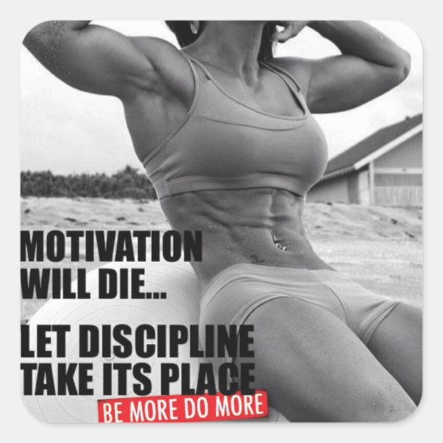 Motivaitonal Fitness Gym Square Sticker (Front)