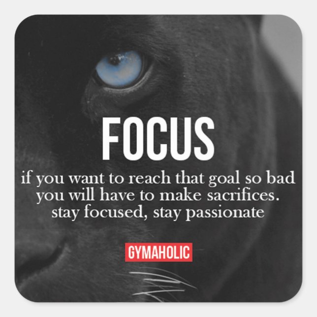 Motivaitonal Fitness Gym Square Sticker (Front)