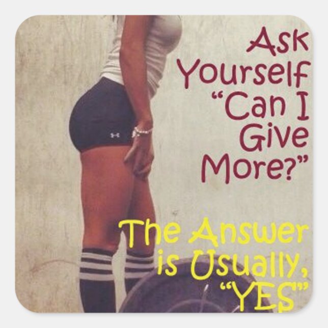 Motivaitonal Fitness Gym Square Sticker (Front)