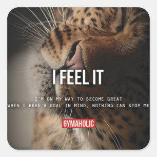 Motivaitonal Fitness Gym Square Sticker