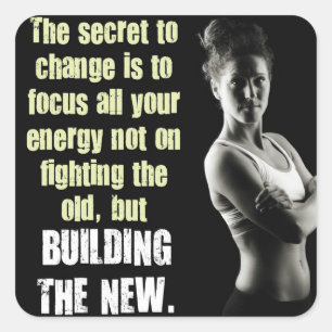 Motivaitonal Fitness Gym Square Sticker
