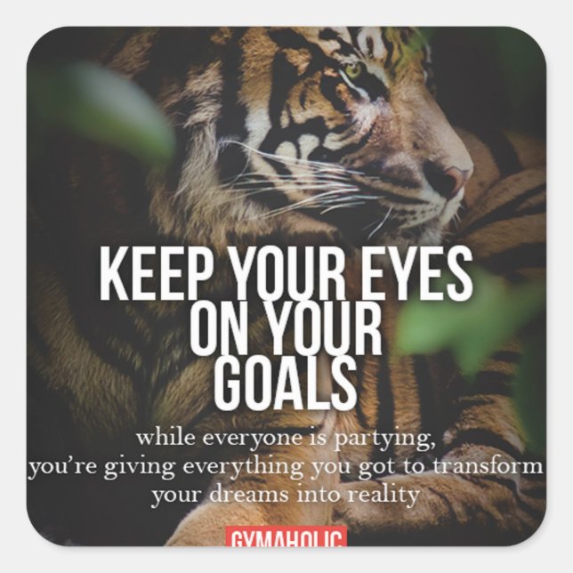 Motivaitonal Fitness Gym Square Sticker (Front)