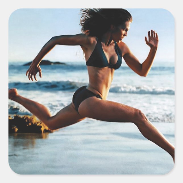 Motivaitonal Fitness Gym Square Sticker (Front)