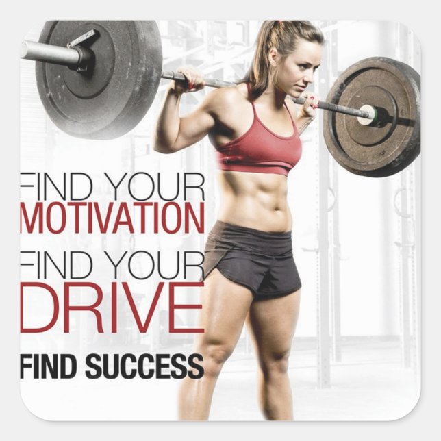 Motivaitonal Fitness Gym Square Sticker (Front)