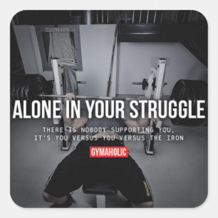 Motivaitonal Fitness Gym Square Sticker