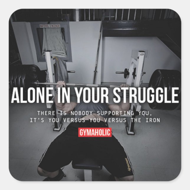 Motivaitonal Fitness Gym Square Sticker (Front)