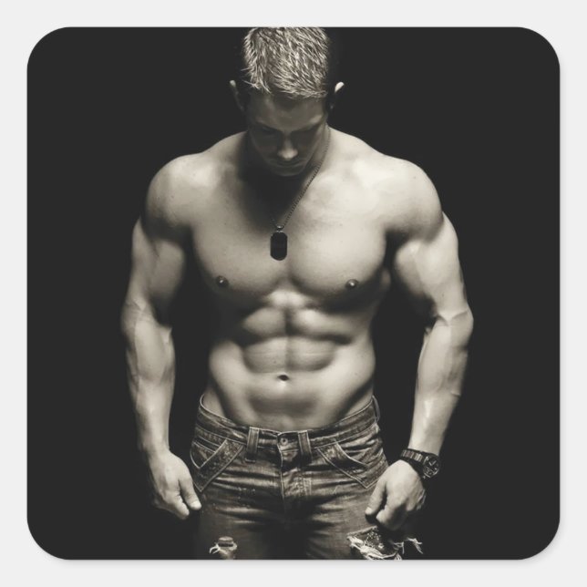 Motivaitonal Fitness Gym Square Sticker (Front)