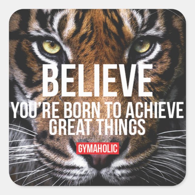 Motivaitonal Fitness Gym Square Sticker (Front)