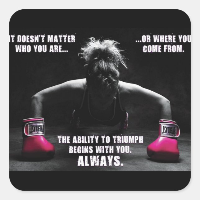 Motivaitonal Fitness Gym Square Sticker (Front)