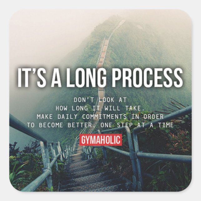 Motivaitonal Fitness Gym Square Sticker (Front)