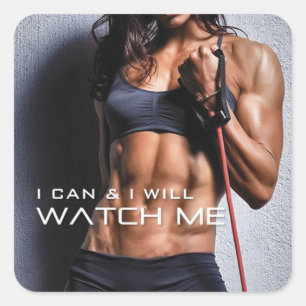 Motivaitonal Fitness Gym Square Sticker