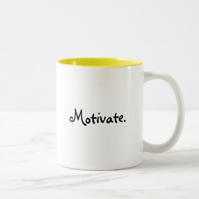 Motivate. Don't procrastinate. Two-Tone Coffee Mug (Right)