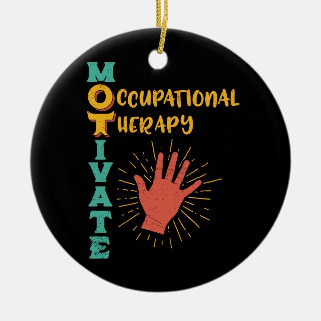 Motivate OT Occupational Therapy Therapist Ceramic Tree Decoration (Front)
