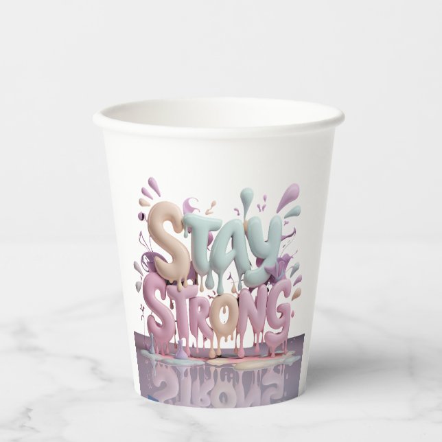 motivate stay strong paper cups (Front)