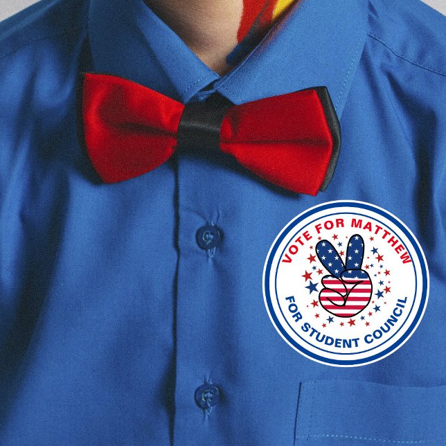 Motivate Vote for Class President: VICTORY sign Classic Round Sticker (Creator Uploaded)