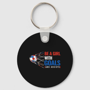 Motivate Womens Patriotic Soccer Be A Girl With Go Key Ring