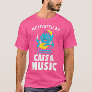 Motivated by cats & music listen music T-Shirt