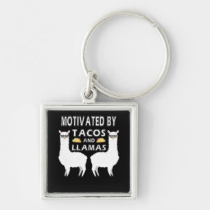 Motivated By Tacos And LLamas Alpaca Taco Key Ring