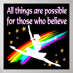 MOTIVATING ALL THINGS ARE POSSIBLE DANCER DESIGN POSTER